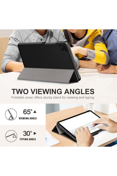 G Golden Case Samsung Galaxy Tab A9 8.7 inch tablet case made of eco-leather with sleep/wake function, black