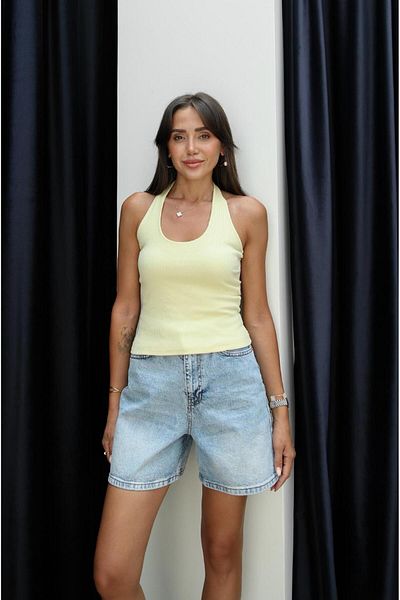 Havoş Light Yellow Halterneck Ribbed Undershirt
