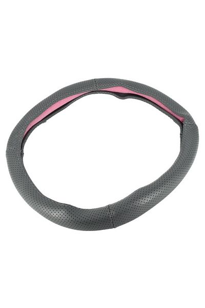 ideal STORE IdealStore universal leather steering wheel cover with holes, size M 37-39cm, gray color