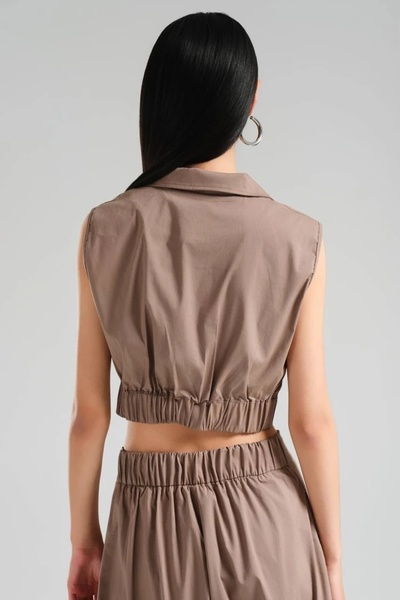 tw3 Γυναικεία μπλούζα με διπλό στήθος με σχέδιο Crop