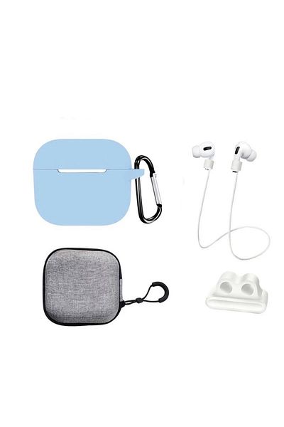 THD Set extins 5 in 1 marca THD pentru protectia castilor Apple Airpods 3, culoarea albastru sierra