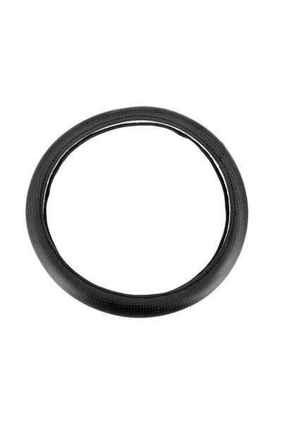 ideal STORE idealStore Steering Wheel Cover with Holes, Imitation Leather, Size M 37-39 cm, Black
