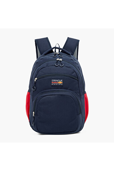 Red Bull Solid Backpack with Adjustable Straps and Zip Closure - 18 inches