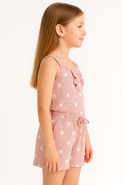 MAXI DRY Girl's Bottom Top Strap Set Cotton Waffle Fabric