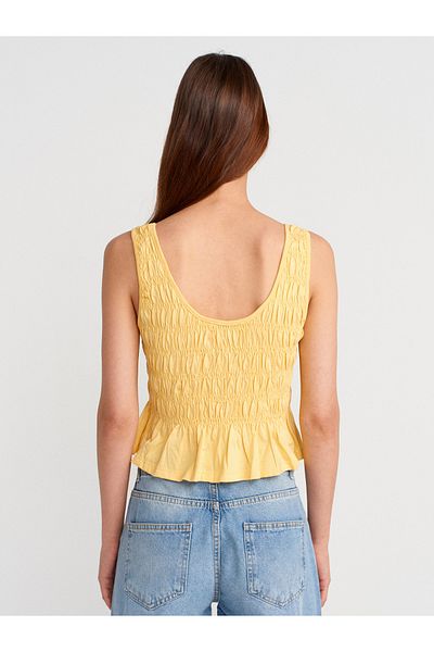 Dilvin 21083 Gipeli Sleeveless Top-Yellow