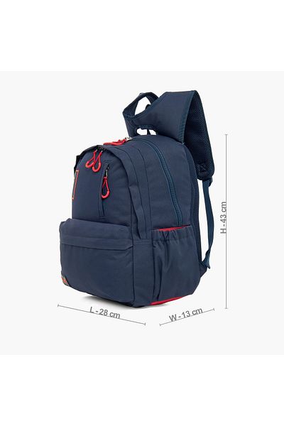 Red Bull Print Backpack with Adjustable Strap and Zip Closure - 18 inches