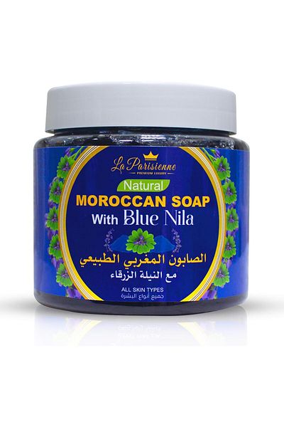 ECOLYTE+ Disinfectant La Parisienne Natural Moroccan Soap, All Skin Type, Exfoliating, Essential Oil (Blue Nila, 500 G)