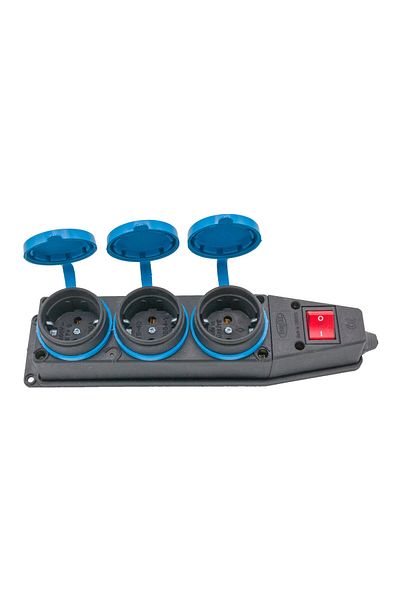 COBI SMART® 3-socket extension head, black color, with on/off button, compact design