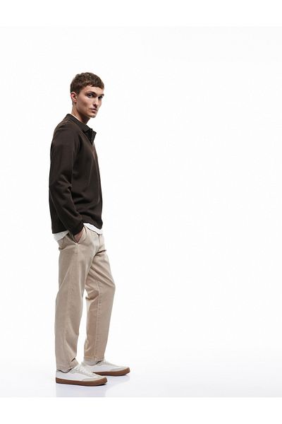 Koton Pocket Detailed Cotton Straight Fit Waist Lace-Up Gabardine Trousers