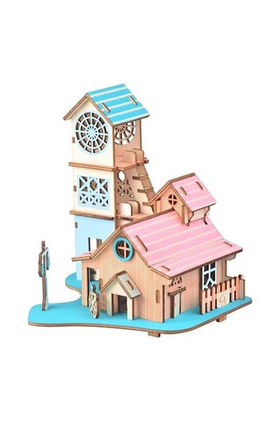 Star Master Set de Construit din Lemn, Macheta 3D, Copii si Adulti, 58 piese, Casa de la Rau 8+ ani