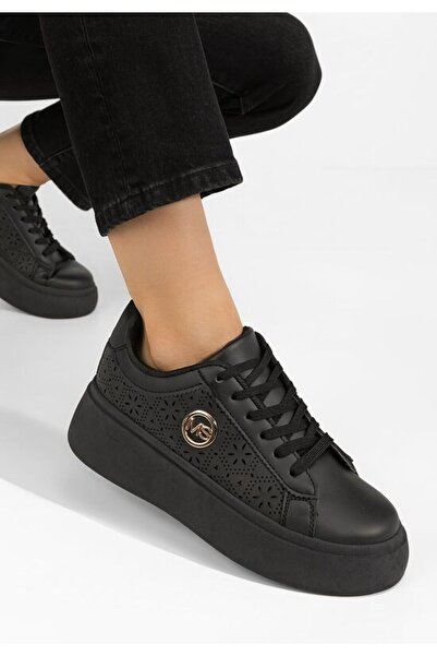 B T Shoes Teniși cu platformă Nidhya negri