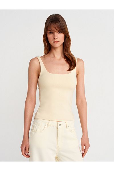 Dilvin 21057 Strap Undershirt-Light Yellow