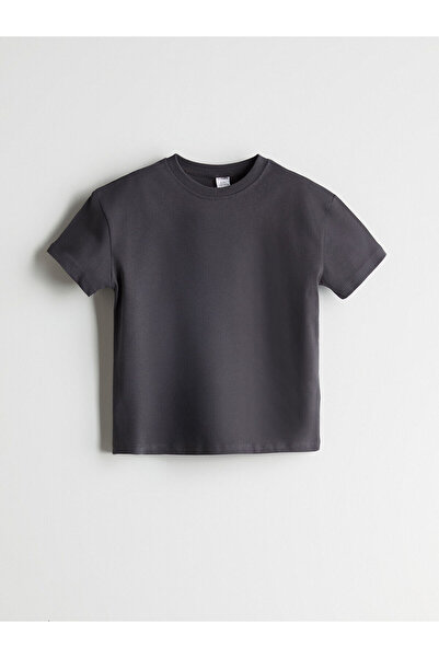 LC Waikiki Two Mt Shop Quality Oval Collar Basic Boys' T-Shirt