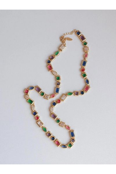Reorah Collection Colorful Multiple Gems Necklace
