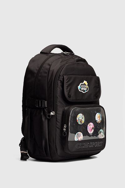 ÇÇS Ççs 51959 School Backpack Student Daily Travel Holiday Sports Walking Trip Black
