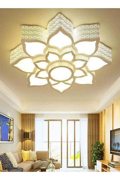 Raffine Modern Flower Shape LED Acrylic Ceiling Remote Control Adjustable Dimming Light Lamp