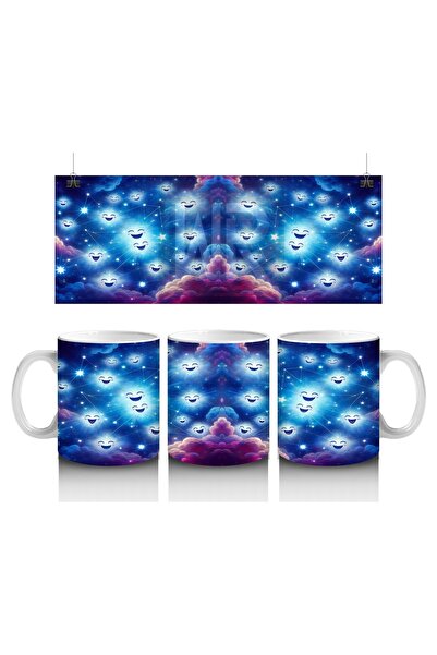Luluyen Smiling Stars and Galaxy Patterned Mug Cup That Makes Children Love Milk