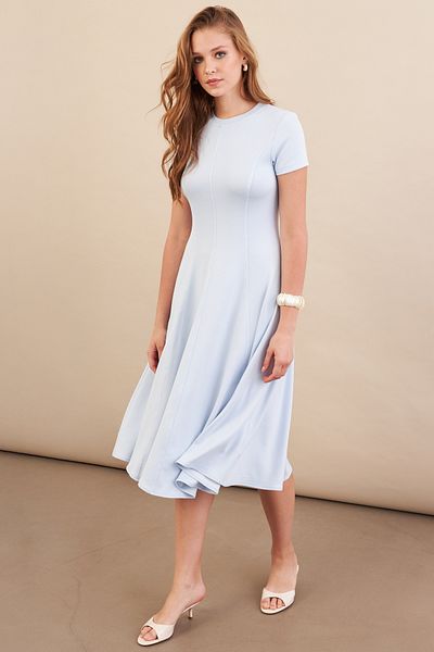 Cool & Sexy Γυναικείο Baby Blue Midi Φόρεμα DMR461