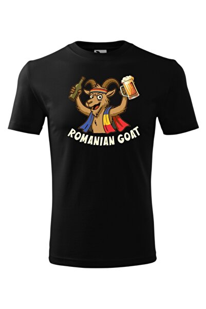Funny Gift Tricou cu maneca scurta unisex, Funny Beer Romanian Goat