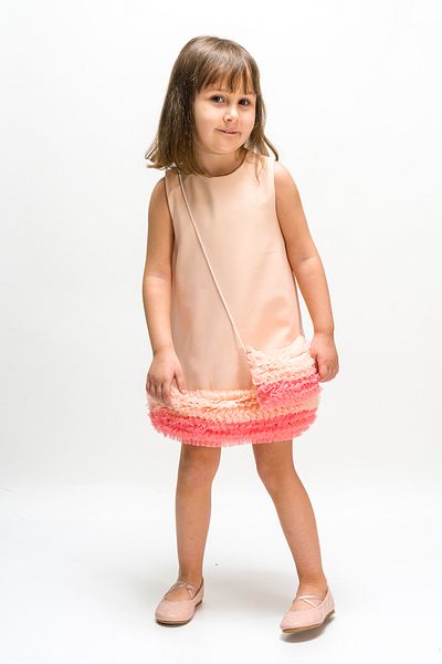 Wecan Straight Dress with Colorful Ruffles Skirt