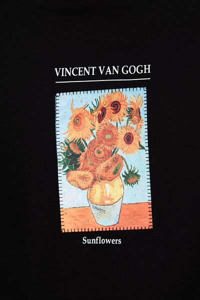 fame-stoned Vincent Van Gogh Printed, Embroidered Unisex 100% Cotton T-Shirt