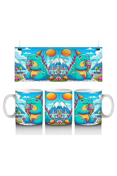 Luluyen كوب ديناصور للحفلات يأكل الآيس كريم ويحب الحليب للأطفال