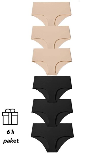 Papatya Chiloți de damă cu talie înaltă, tăiați cu laser, 6 bucăți