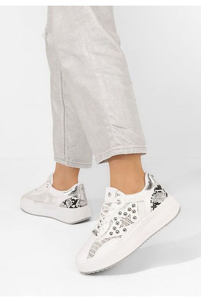 B T Shoes Teniși damă Jeanetta albi