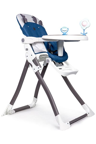 ideal STORE Scaun de Hranire idealStore Boom Baby Blue, Dimensiuni 95x69x50 cm, 6-36 luni, Centuri de siguranta