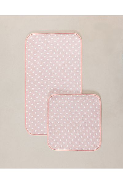 Madame Coco Brume Polka Dot 2-Piece Bath Mat - Pink