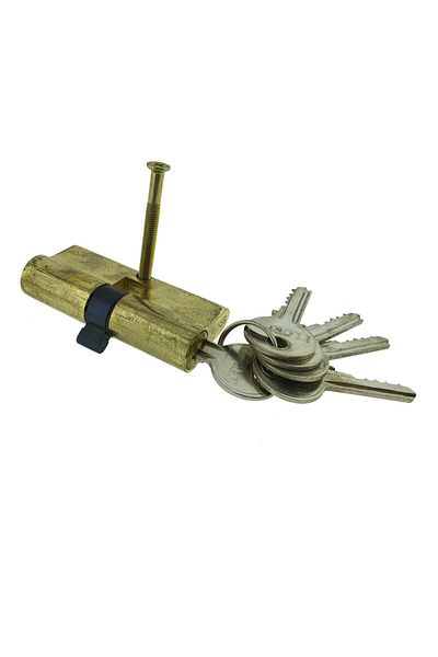 flores Security cylinder, door lock, Flores 65392, with 3 keys, 68 mm, brass