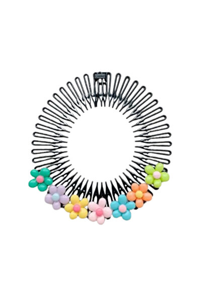 OEM Bentita de Par Neagra, cu Flori, 30 CM