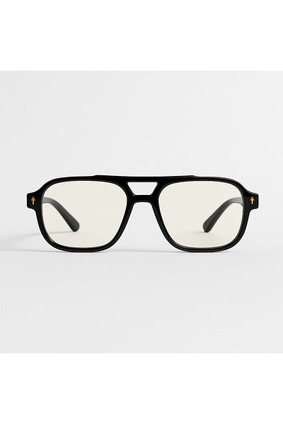 Toz Vintage Tivelle Black Frame Vintage & Retro Unisex Glasses