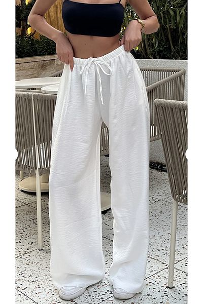Elysira Women's Linen Blend High Waist Wide Leg Palazzo Pants