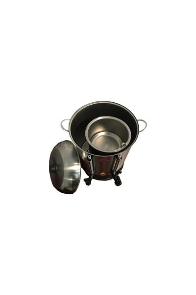 SAVLAR 80 Cup Tea Vending Machine - Stainless Steel, Double Faucet, Industrial Samovar