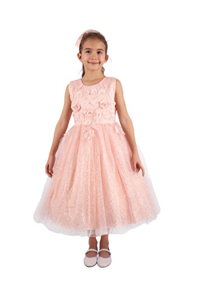 ddaniela فستان أوليفيا للحفلات باللون الوردي مع عصابة رأس من دانييلا