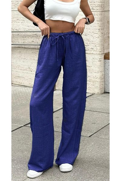 Elysira Women's Linen Blend High Waist Wide Leg Palazzo Pants