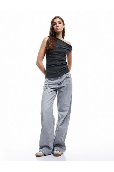 Koton Draped Asymmetric Neckline Wrap Sleeveless Blouse