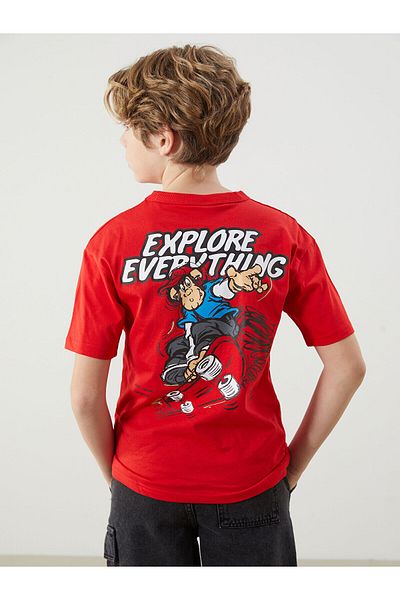 LC Waikiki Crew Neck Nostalgic Monkey Printed Boys T-Shirt