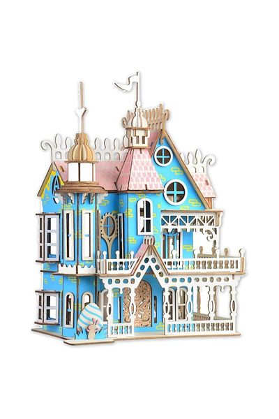 Star Master Set de construit din lemn, macheta 3D, copii si adulti, 175 piese, Castelul din Povesti