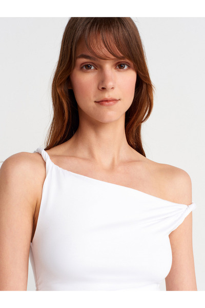 Dilvin 21140 Curea răsucită Top-Alb