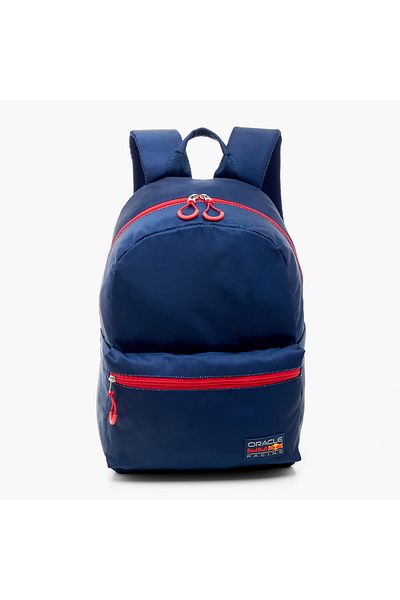 Red Bull Logo Applique Backpack with Zip Closure and Adjustable Shoulder Straps - 17 inches