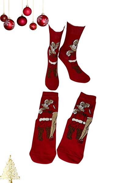 Genel Markalar Çılgın Noel Baba Ve Çılgın Noel Anne Figürlü Çorap