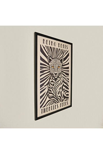 Evidea Deco Leopar Tablo - Beyaz / Siyah - 50x70 cm