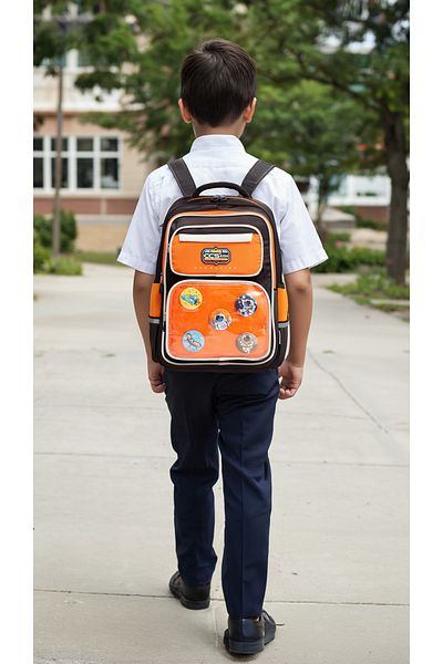 ÇÇS Ççs 51923 School Backpack Student Daily Travel Holiday Sports Walking Trip Black-Orange