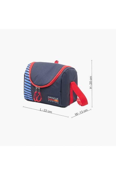 Red Bull Logo Print Lunch Bag with Zip Closure