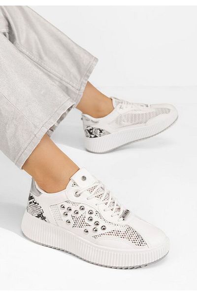 B T Shoes Teniși damă Jeanetta albi