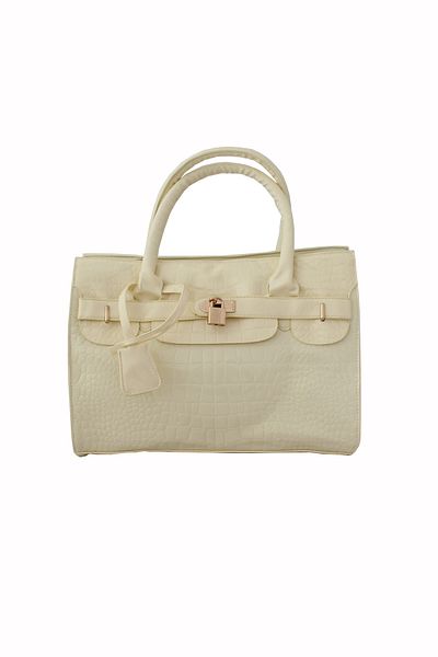 vivo Women's bag with crocodile pattern, removable strap, Beige, POSETA-CR-BEJ