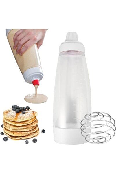 MARKQ [1000 مل] موزع عجينة الفطائر اليدوي مع خفاقة سلكية - زجاجة ضغط للكعك ال...