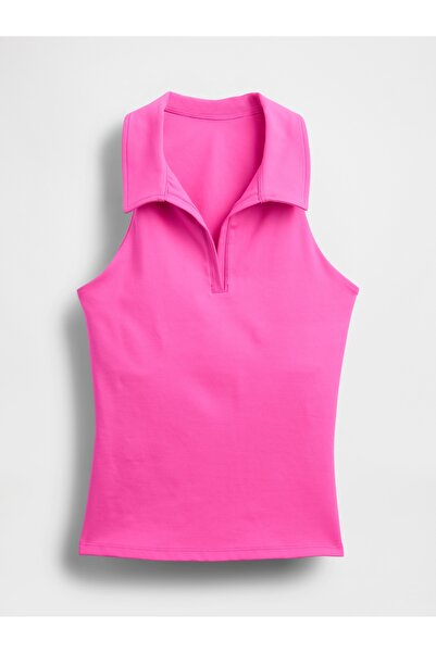 GAP Kadın Pembe GapFit Power Polo Yaka T-Shirt